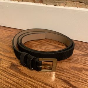 Black felt J.Crew Factory Belt w/brass buckle